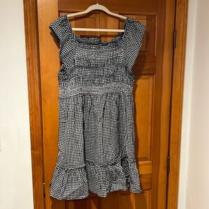 Terra & Sky- Black and White Checkered Print- Sundress- Size 1X
